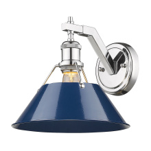Golden 3306-1W CH-NVY - Yep by Golden Lighting Orwell 1-light Wall Sconce in Chrome and Navy Blue shade
